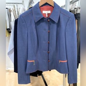 Escada Denim-Style Blue Jacket - Lined